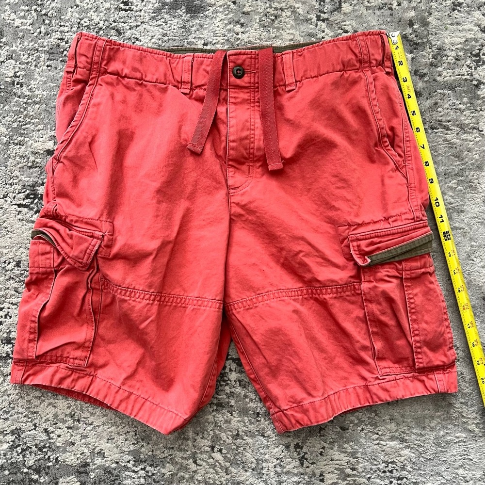 VTG Abercrombie Fitch Baggy Cargo Shorts Mens 35 Pink Coral Distressed Heavy Y2K